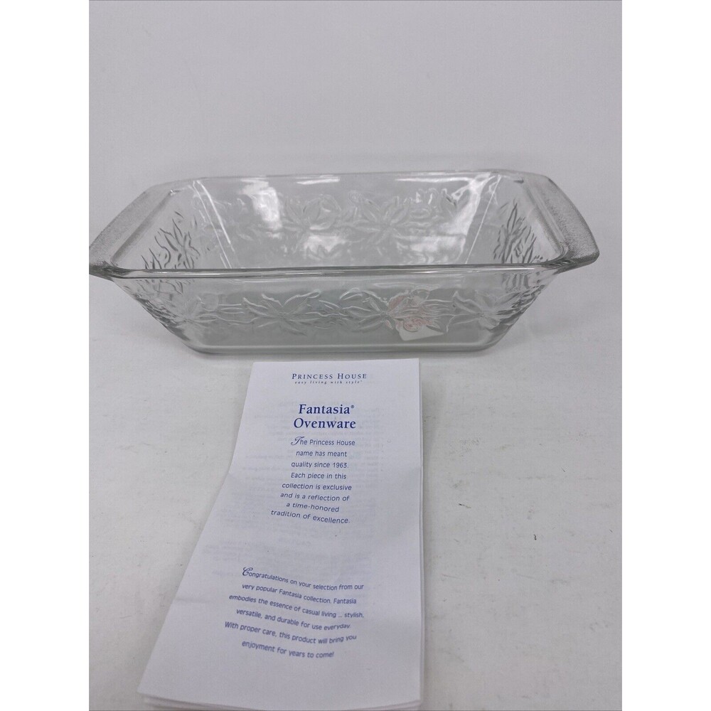 Princess House Fantasia Crystal Loaf Pan Bread Meat 537 Cake Baking Dish